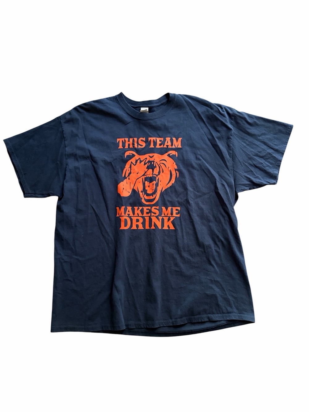 Chicago Football “This Team Makes Me Drink” Men's 2XL T-Shirt